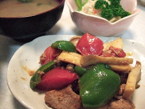 エリンギと豚肉のカレー炒め