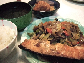鮭と野菜の味噌焼き
